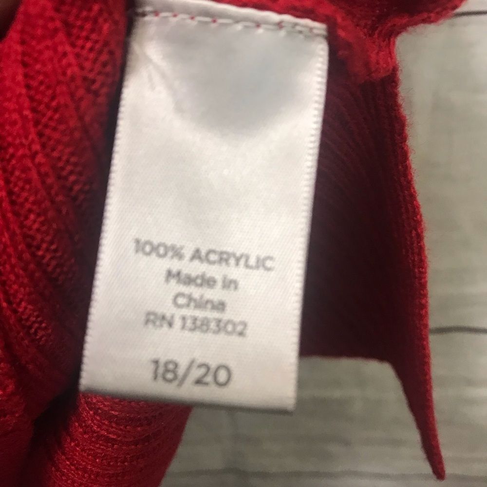 Avenue 3/4 Sleeve Hi-Lo Sweater| Red| Size 18/20 - Picture 7 of 9